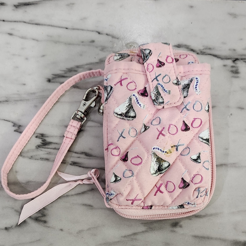 Bradford Exchange Pink Quilted Hershey Kisses XOXO Card Holder Wristlet Wallet